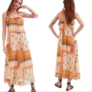 Zara Paisley Bandana Print Ruffle Maxi Dress
